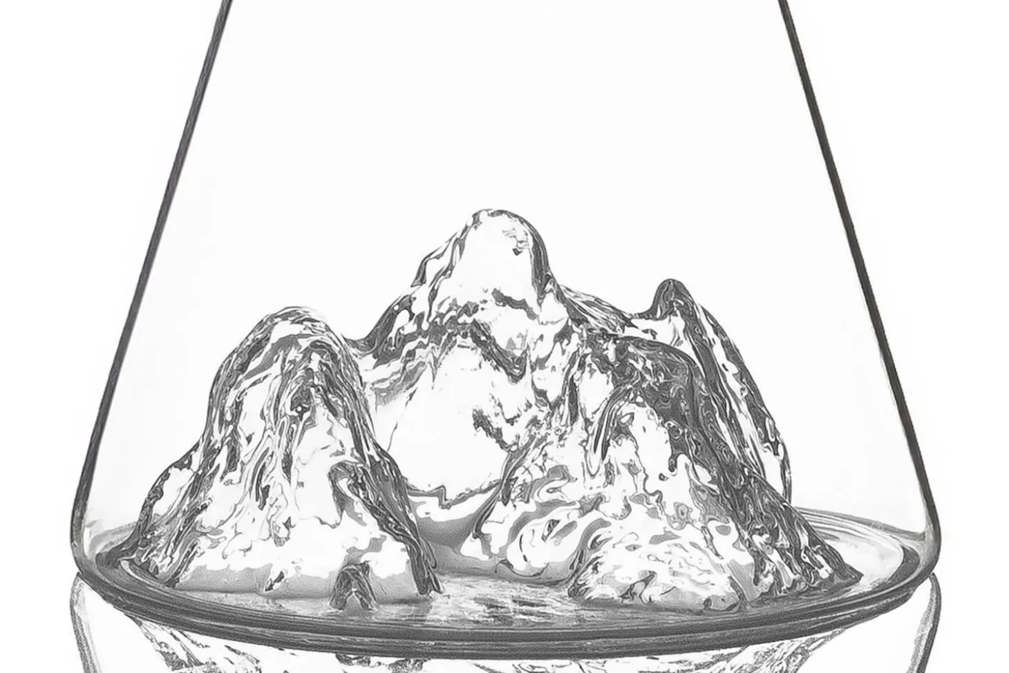 Carafe à eau Alaskan Maker Topographic Aiguille du midi en verre cristallin