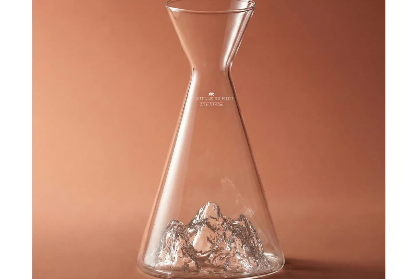 Carafe à eau Alaskan Maker Topographic Aiguille du midi en verre cristallin