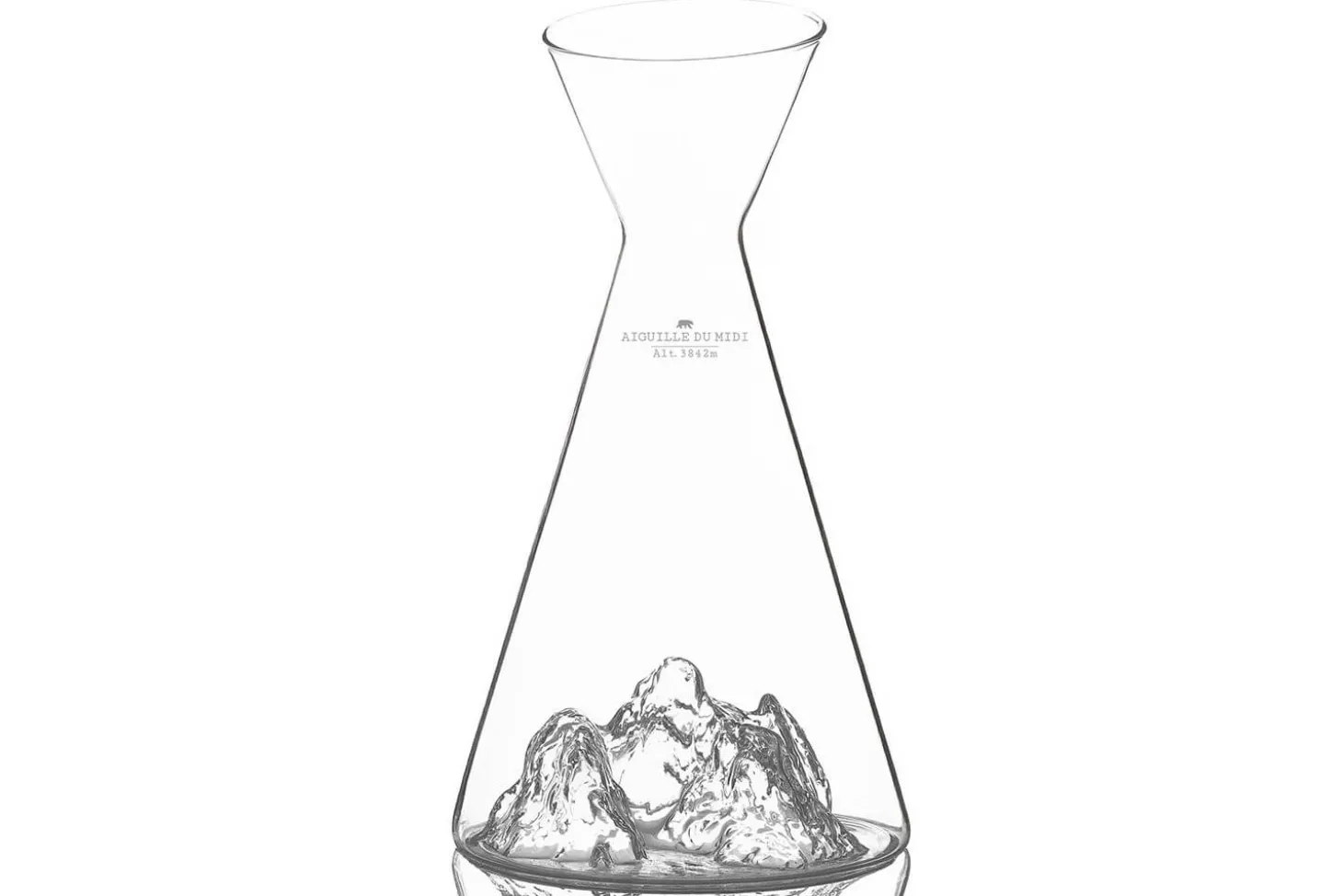 Carafe à eau Alaskan Maker Topographic Aiguille du midi en verre cristallin
