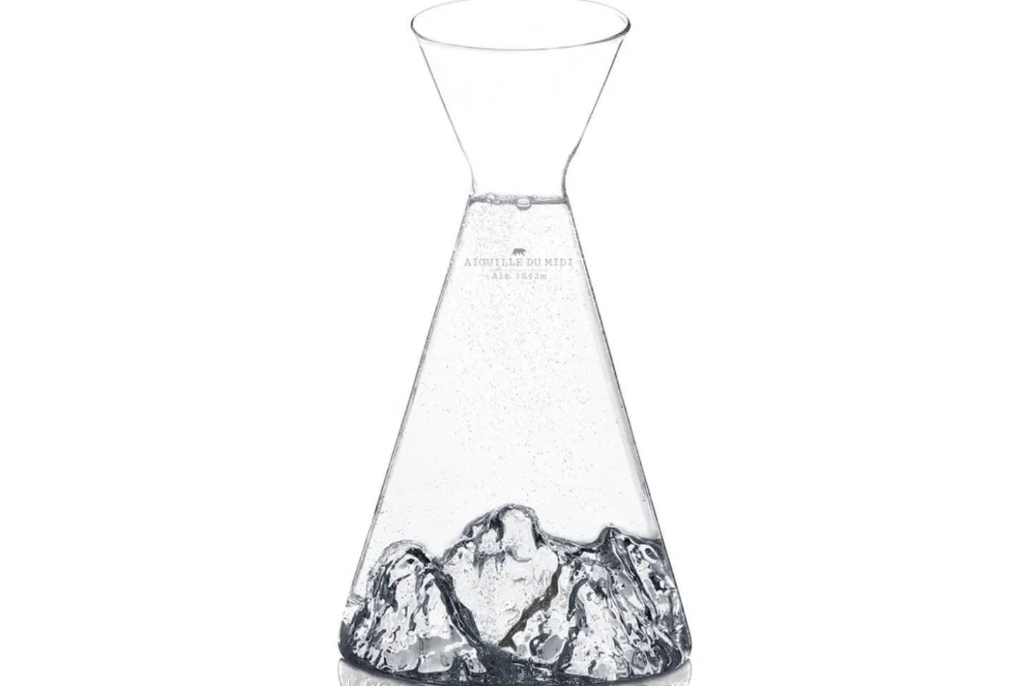 Carafe à eau Alaskan Maker Topographic Aiguille du midi en verre cristallin