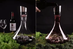 Carafe à vin Alaskan Maker Topographic Mont Blanc en verre cristallin soufflé à la main
