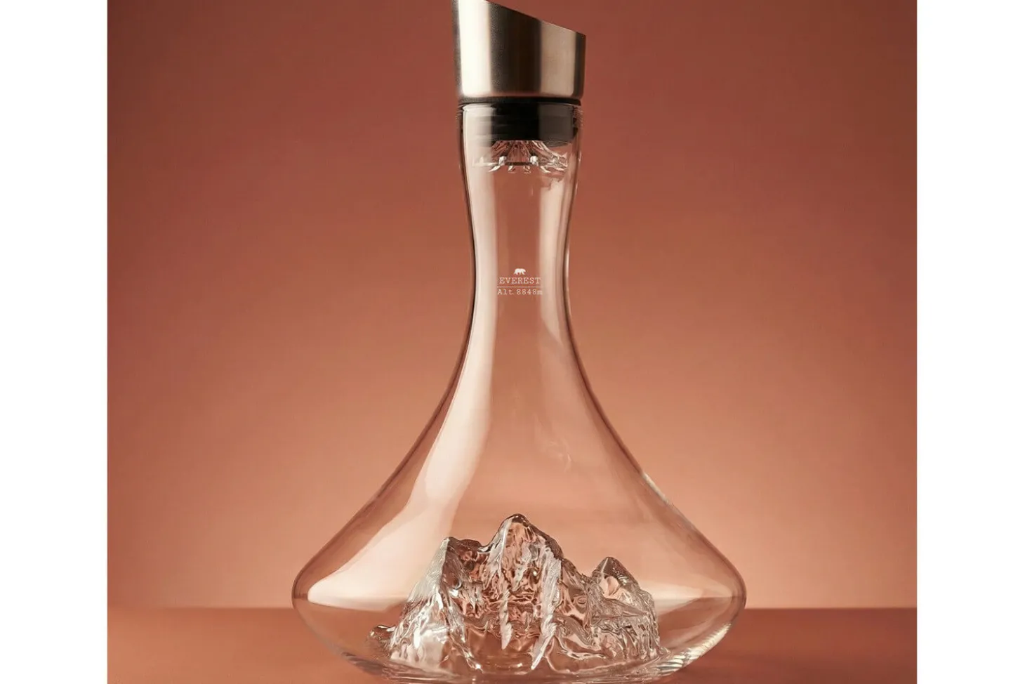 Carafe à vin Alaskan Maker Topographic Mont Everest en verre cristallin