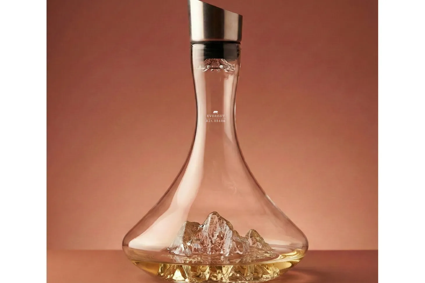 Carafe à vin Alaskan Maker Topographic Mont Everest en verre cristallin
