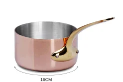 Casserole en cuivre inox Mauviel M'Héritage 200B compatible tous feux sauf induction