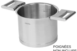 Casserole haute graduée Cristel Strate Amovible 14cm en acier inox 18/10