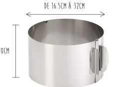 Cercle à gâteaux extensible Gefu Tondo XXL hauteur 10cm