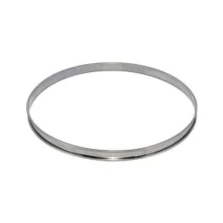 Cercle à tarte De Buyer acier inox bord roulé 10cm - hauteur 2cm
