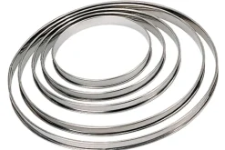 Cercle à tarte rond inox De Buyer bord roulé 20cm