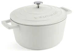Cocotte MasterClass compatible induction en fonte d'aluminium blanc crème 4L