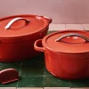 Cocotte ovale Beka Plume en aluminium 31cm - Rouge