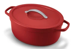 Cocotte ovale Beka Plume en aluminium 31cm - Rouge