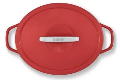 Cocotte ovale Beka Plume en aluminium 31cm - Rouge