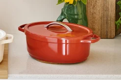 Cocotte ovale Beka Plume en aluminium 31cm - Rouge