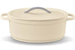 Cocotte ovale Beka Plume en aluminium 31cm - Beige