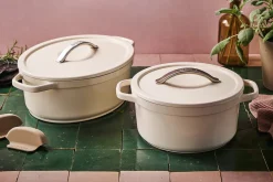 Cocotte ovale Beka Plume en aluminium 31cm - Beige