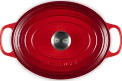Cocotte ovale en fonte émaillée Le Creuset Signature 29cm Cerise