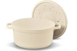 Cocotte ronde Beka Plume en aluminium 24cm - Beige
