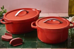 Cocotte ronde Beka Plume en aluminium 24cm - Rouge