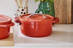 Cocotte ronde Beka Plume en aluminium 24cm - Rouge