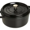 Cocotte ronde en fonte émaillée STAUB noir mat