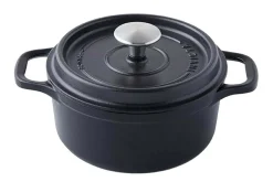Cocotte ronde Invicta en fonte émaillée noire 32cm