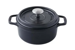 Cocotte ronde Invicta en fonte émaillée noire 24cm