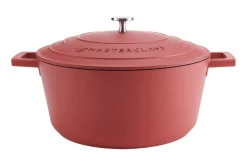 Cocotte ronde MasterClass compatible induction en fonte d'aluminium rouge 5L