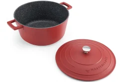 Cocotte ronde MasterClass compatible induction en fonte d'aluminium rouge 5L