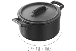Cocotte ronde Revol Belle Cuisine 20cl avec couvercle noir effet fonte