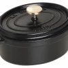 Cocotte Staub ovale en fonte émaillée noir mat