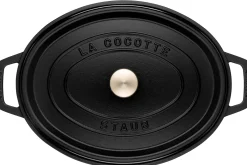 Cocotte Staub ovale en fonte émaillée noir mat