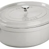 Cocotte STAUB ovale en fonte émaillée truffe blanche