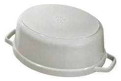 Cocotte STAUB ovale en fonte émaillée truffe blanche