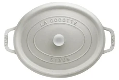 Cocotte STAUB ovale en fonte émaillée truffe blanche