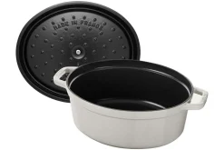 Cocotte STAUB ovale en fonte émaillée truffe blanche