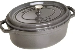 Cocotte STAUB ovale en fonte émaillée gris graphite