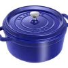 Cocotte Staub ronde en fonte émaillée bleu intense