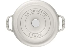 Cocotte STAUB ronde en fonte émaillée truffe blanche