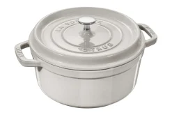 Cocotte STAUB ronde en fonte émaillée truffe blanche