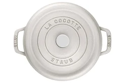 Cocotte STAUB ronde en fonte émaillée truffe blanche
