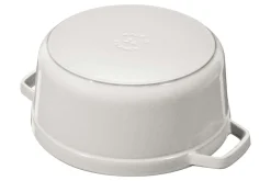 Cocotte STAUB ronde en fonte émaillée truffe blanche