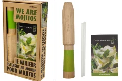 Coffret cadeau Cookut spécial mojito 1 pilon + 2 pailles en verre + 1 livre de recettes