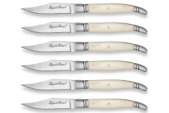 Coffret cadeau de 6 couteaux de table Laguiole Bougna manche en os