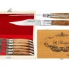 Coffret cadeau de 6 couteaux de table Le Bougna manches en Teck