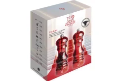 Coffret cadeau 2 moulins Peugeot Podium en acrylique rouge 18cm