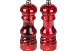 Coffret cadeau 2 moulins Peugeot Podium en acrylique rouge 18cm