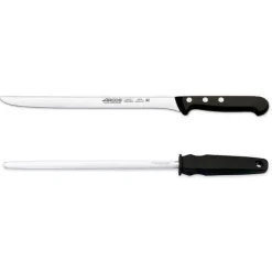 Coffret couteau à jambon + fusil Arcos UNIVERSAL lame acier inox NITRUM