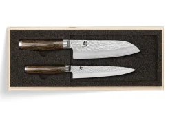 Coffret 2 couteaux de cuisine damassés Shun Premier Tim Mälzer Universel + Santoku