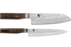 Coffret 2 couteaux de cuisine damassés Shun Premier Tim Mälzer Universel + Santoku