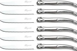Coffret 6 couteaux de table Laguiole Les Argentés tout en acier inoxydable